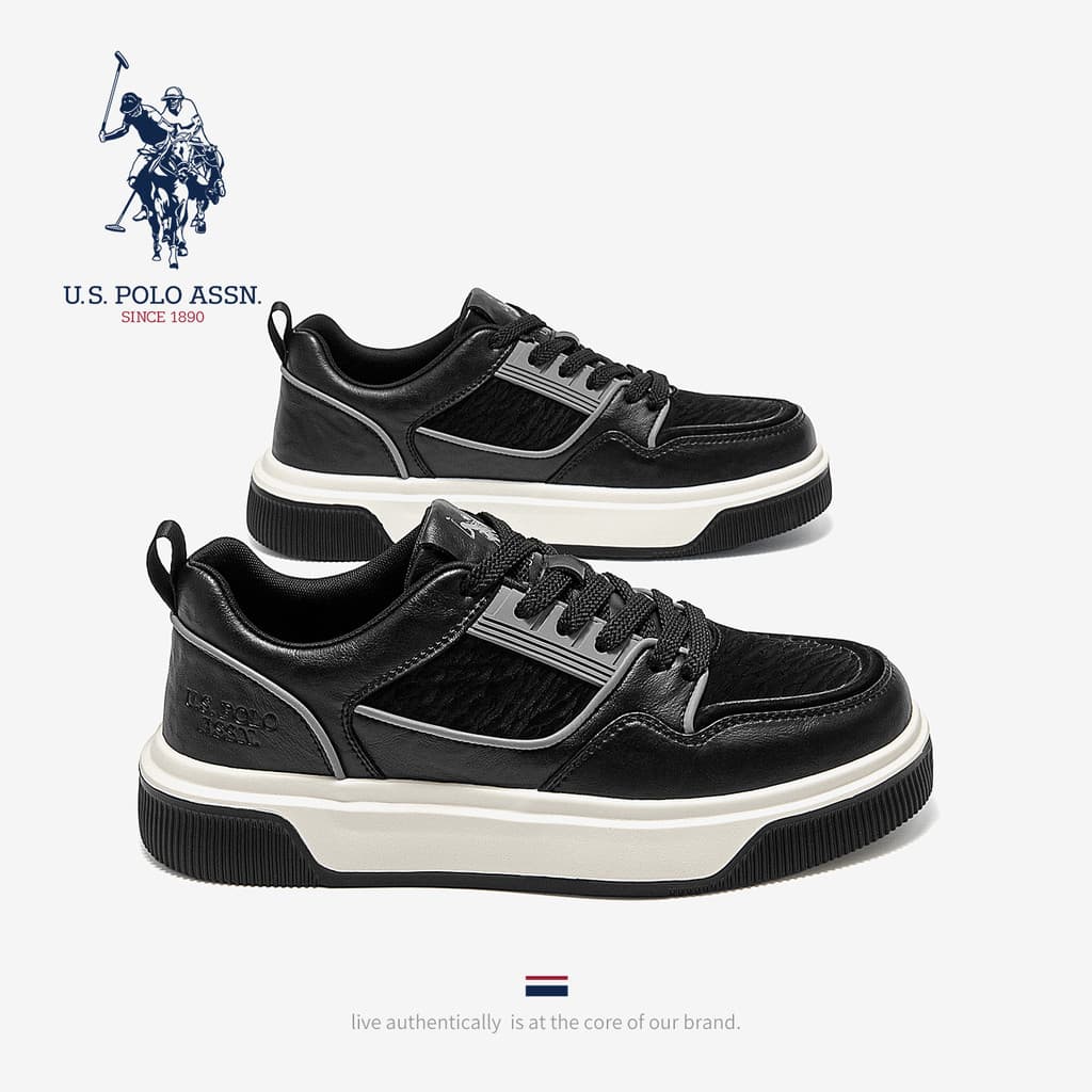 USPA American Polo Association Sapatos Genuínos Homens 2025 Novo Estilo Outono Respirável Tênis Esportivos Casuais Sapat