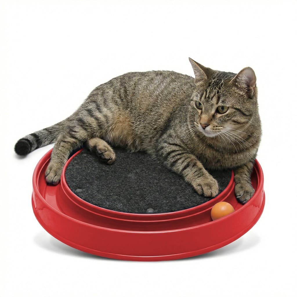 Arranhador Para Gatos Redondo Bolinha De Carpete Brinquedo Interativo Antiestresse - Furacão Pet