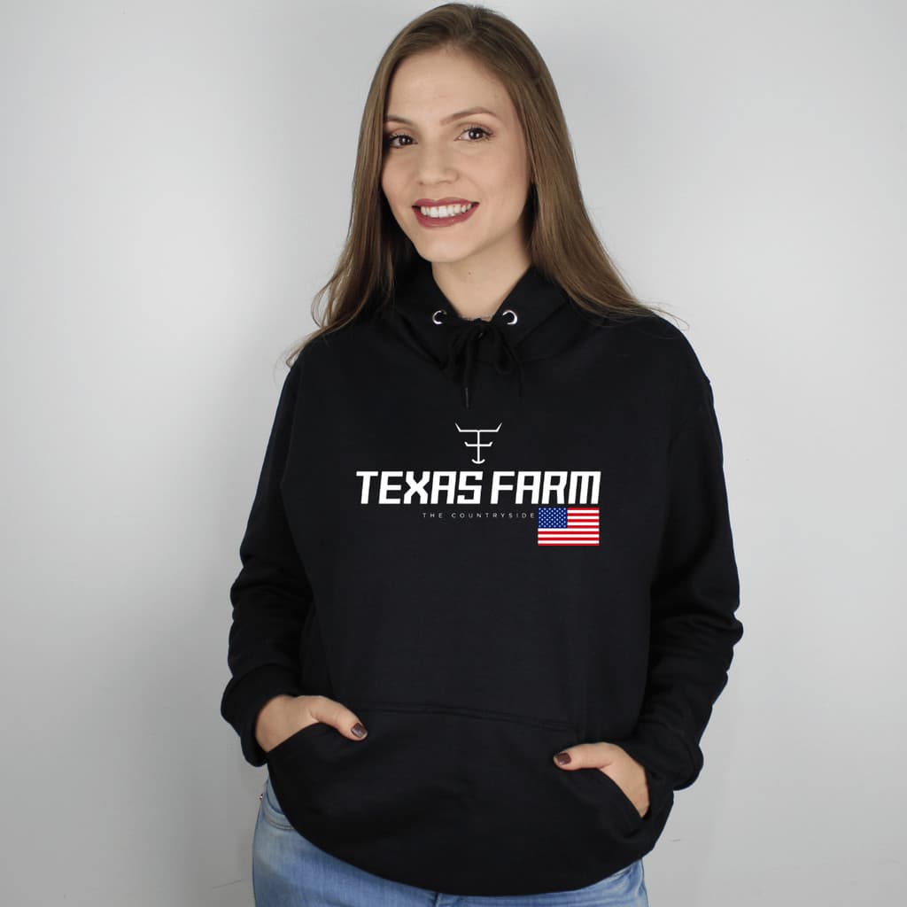 Blusa de frio Texasfarm unissex Moletom femino blusa de frio inverno com capuz moletom texasfarm country