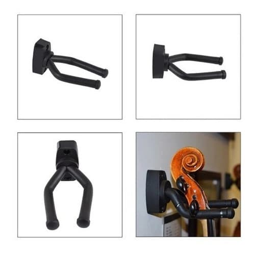 Suporte Parede Violino Violão Guitarra Ukulele Viola Banjo Preto