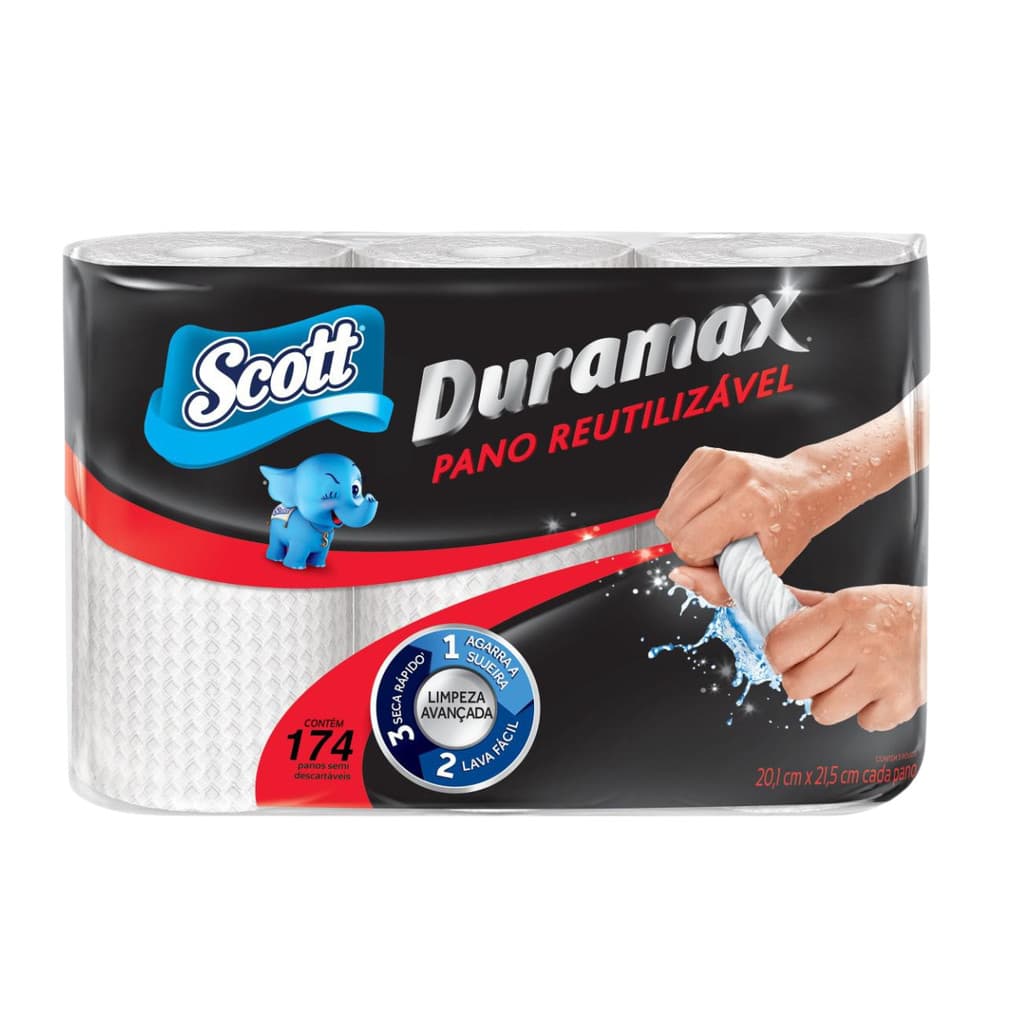 Pano Reutilizável Scott Duramax 3 Rolos 58 un cada