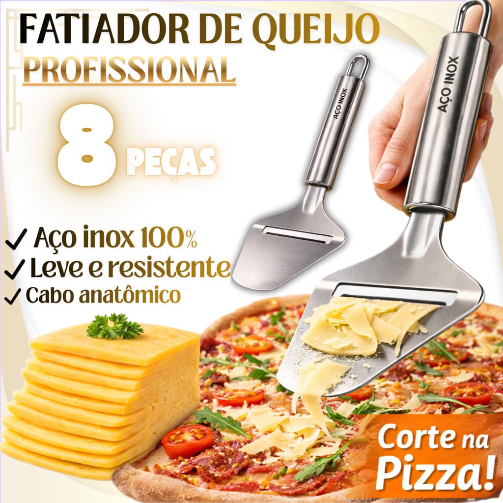 Kits 8/4/2 Fatiador Para Queijos Plaina Cortador De Queijos Fino Cabo Inox Utensílios Cozinha