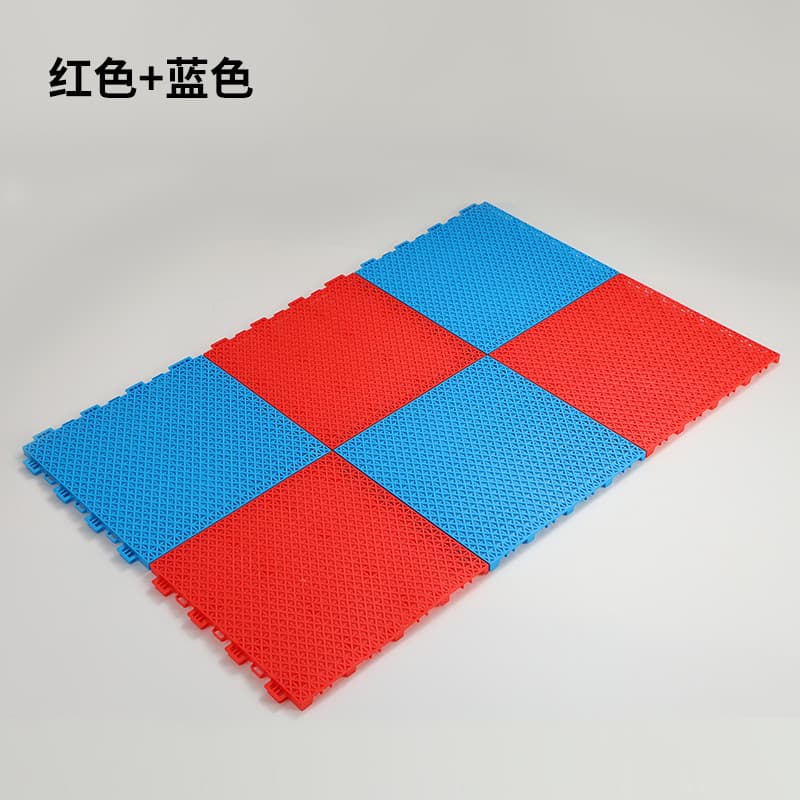 Tapete de plástico com costura azul vermelho, tapete doméstico antiderrapante com isolamento acústico e absorção de choq