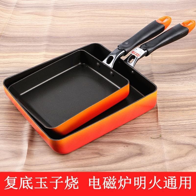 Frigideira retangular frigideira antiaderente japonês Tamagoyaki quadrado grosso ovo queima pedra médica pequeno Wok ome