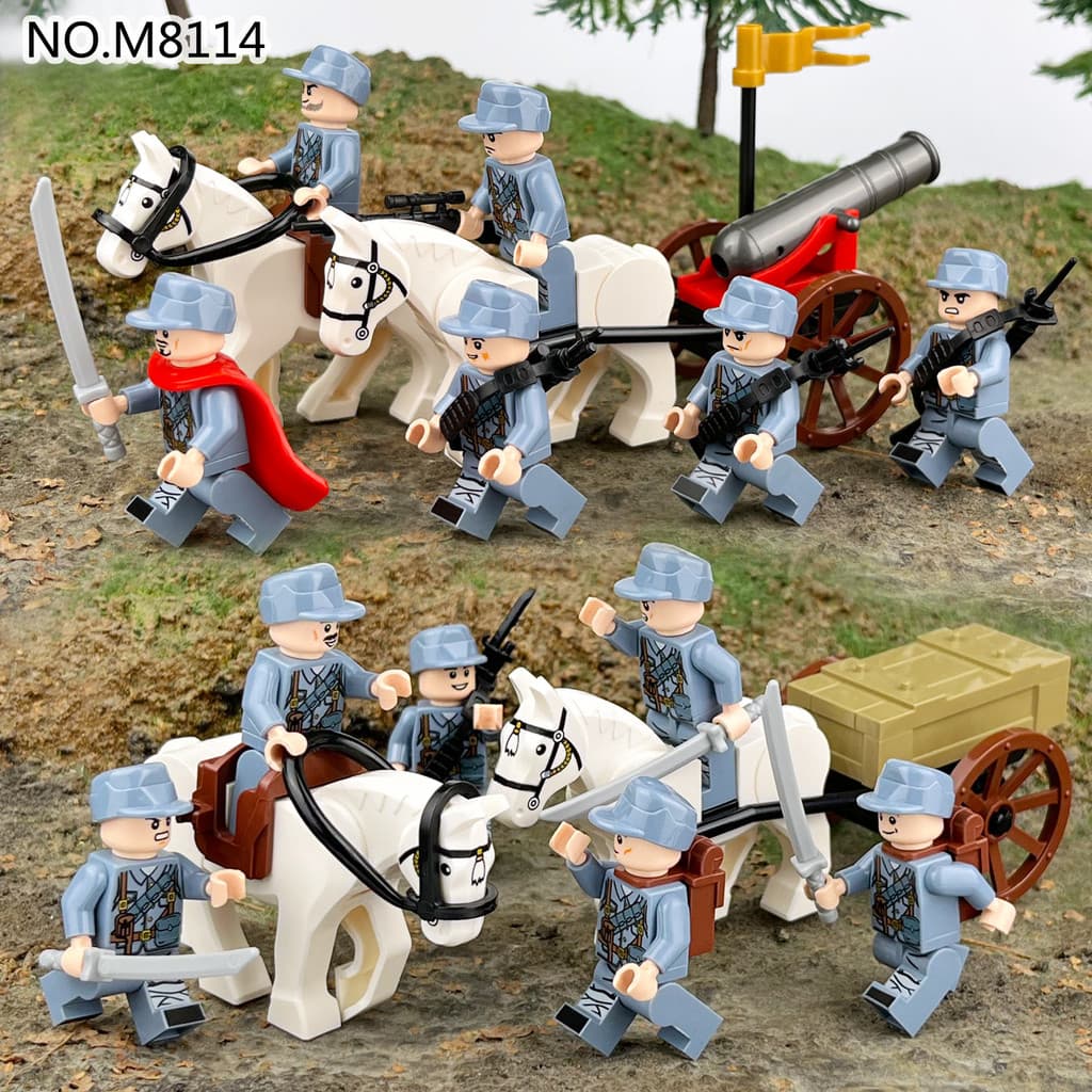 Estatuetas De Soldados Do Exército Vermelho , Cavalo Branco , Blocos De Construção Infantis LEGO , Brinquedos , De Oitav