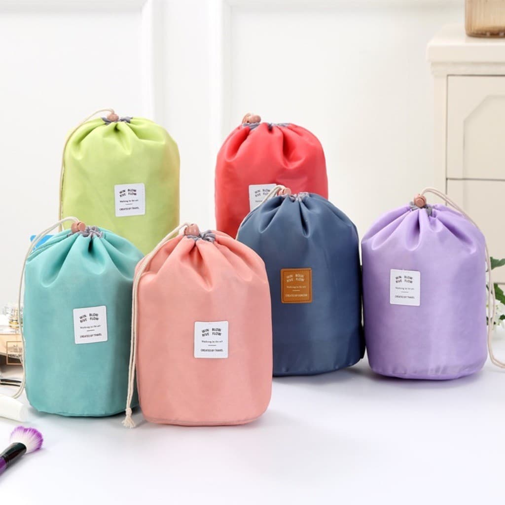 Bolsa de armazenamento de maquiagem e acessórios para viagem de Nylon à prova d'água de grande capacidade