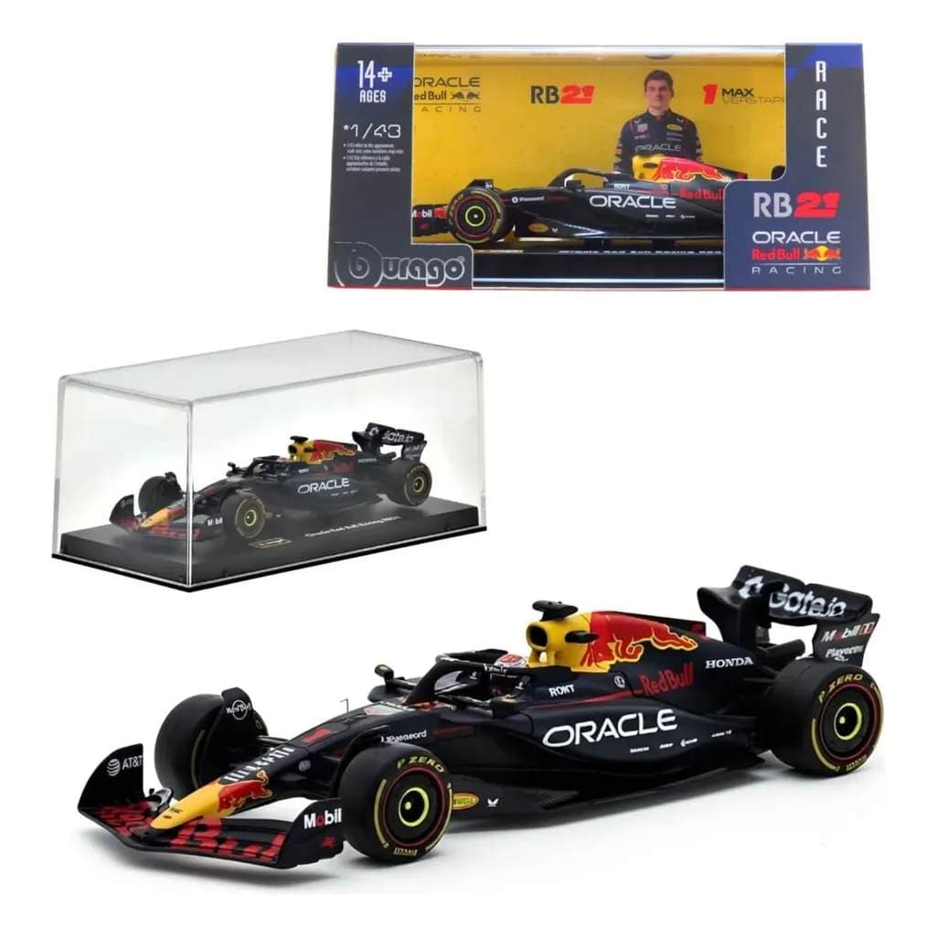 Carrinho F1 Red Bull RB21 N1 c/Verstappen 1/43 - Burago BB