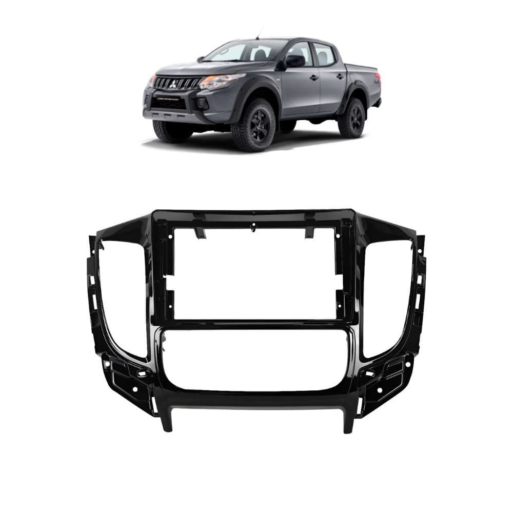 Moldura Painel 9" Mitsubishi L200 Triton 2018/22 Black Piano