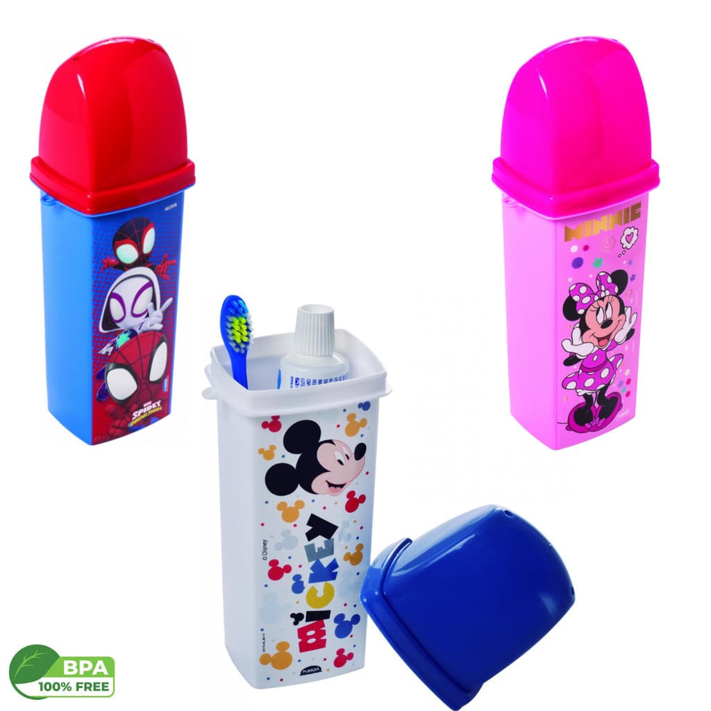 Porta Escova de Dente Infantil Higiênico e Prático com Tampa Plasútil  - Produto Licenciado
