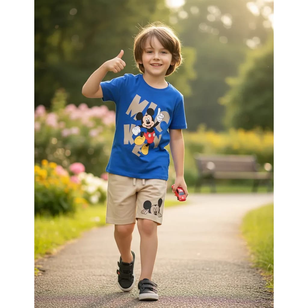 Camiseta + Short Conjunto Infantil Mikey Personagem Desenho Conjunto De Bermuda Juvenil Conjunto De Bermuda Juvenil