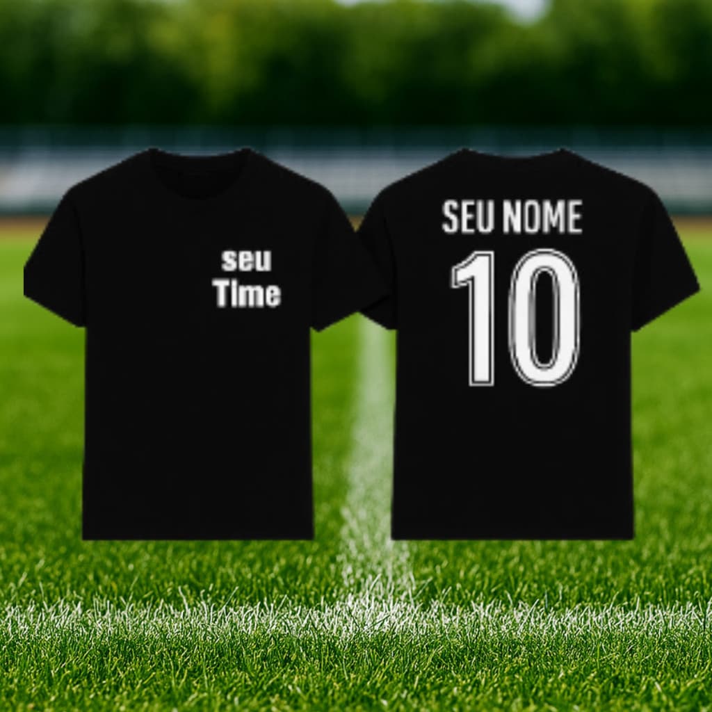 Camiseta Masculina Personalizada 100% Algodão Seu Time De Coração Futebol Camisa Feminina