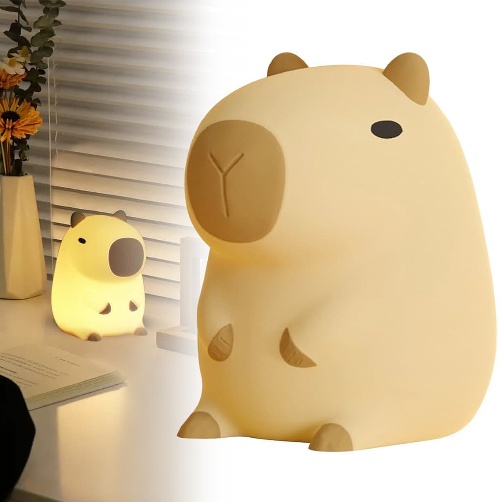 1 Pçs Bonito Dos Desenhos Animados Capivara Silicone Luz Da Noite USB Recarregável Cronometragem Escurecimento Sono Lâmp