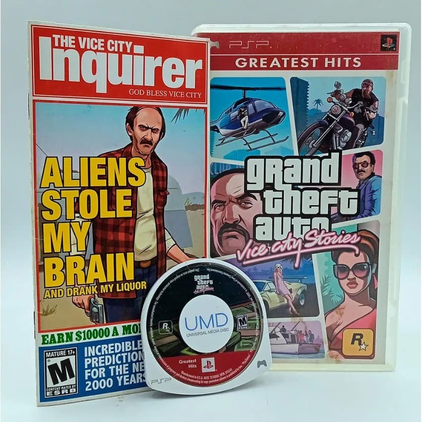 Grand Theft Auto (GTA) Vice City Stories PSP Jogo Seminovo com Mapa
