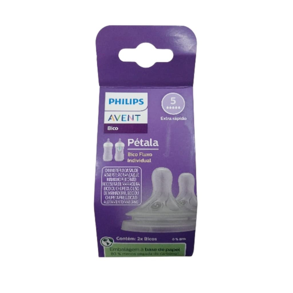 Avent Pétala Bico de Mamadeira Fluxo 5 Contém 2 Bicos