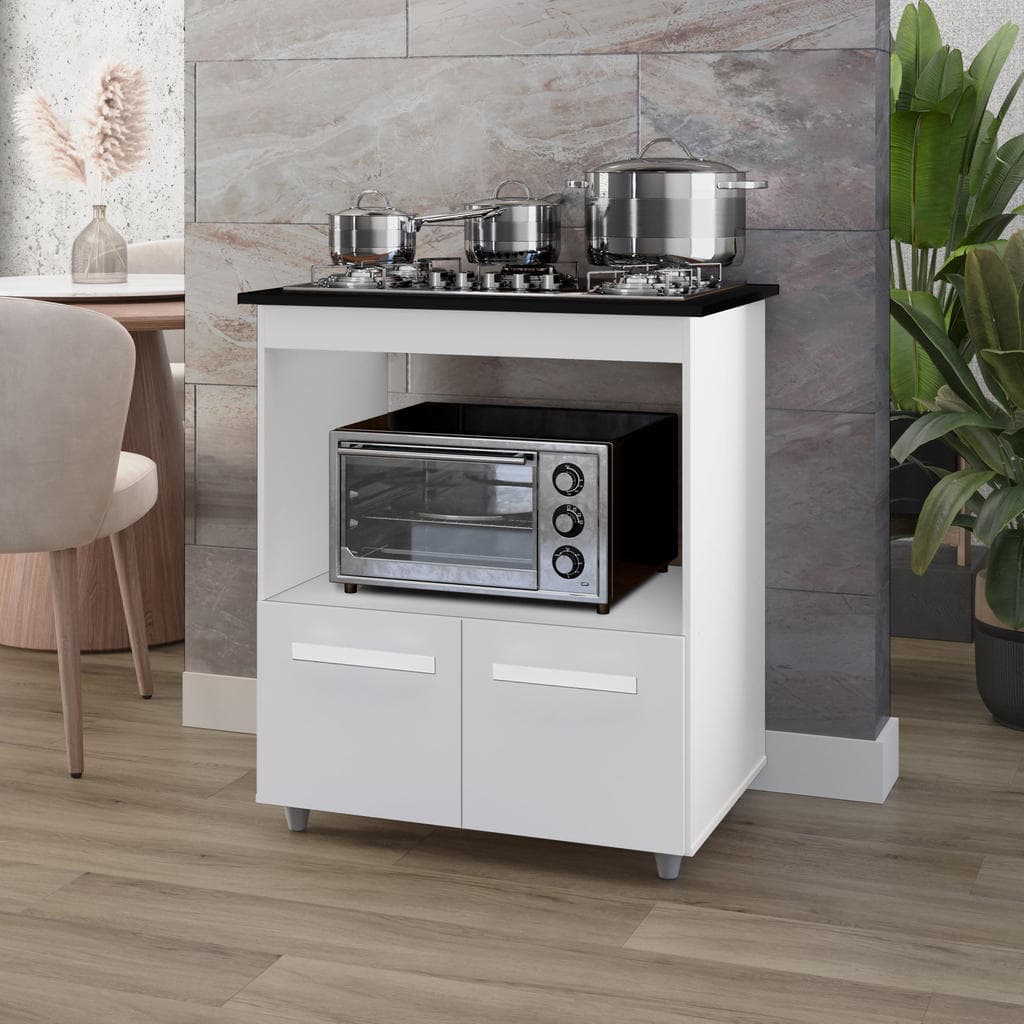 Balcão Cooktop ELISA com Espaço para Forno e 2 Portas