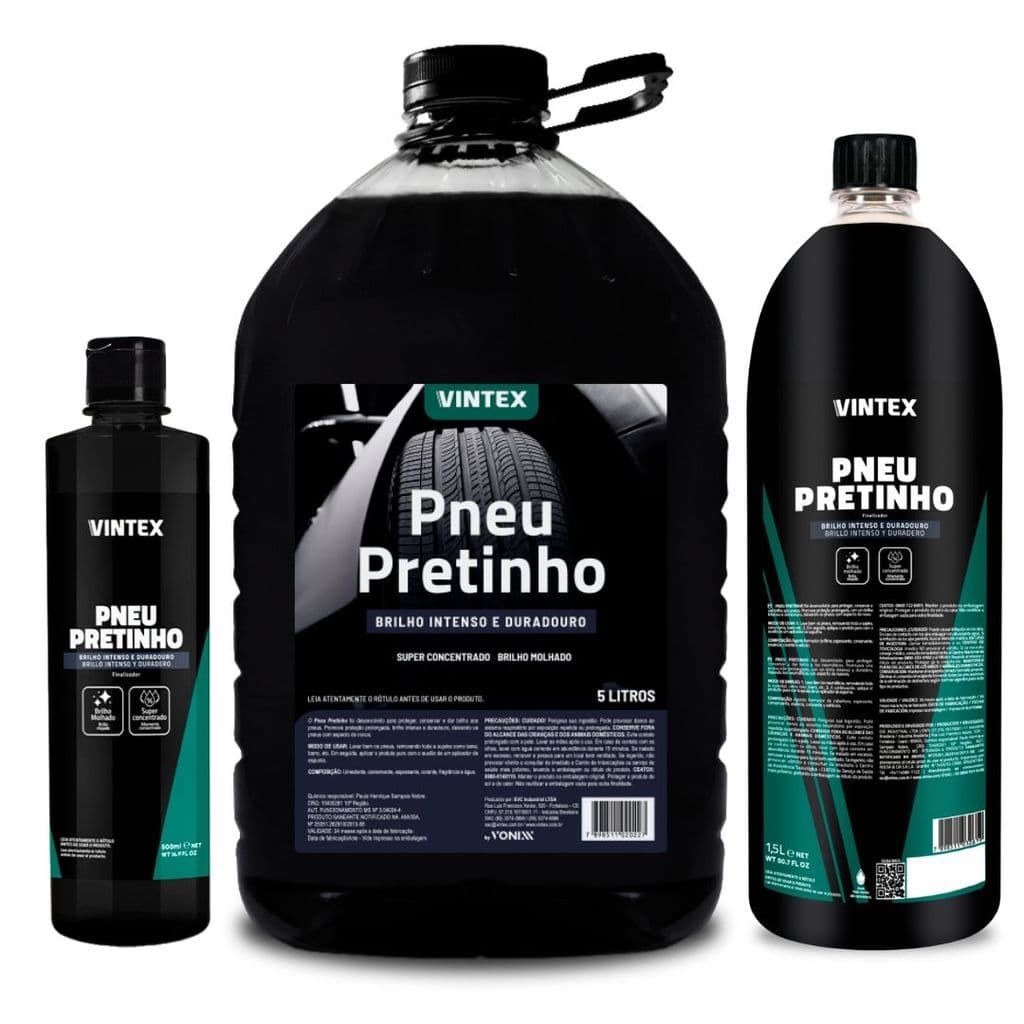Pneu Pretinho Vonixx Brilha Pneus Carro Moto Vintex