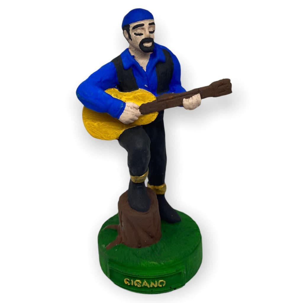 Escultura Cigano Azul Escuro 10 cm em Resina