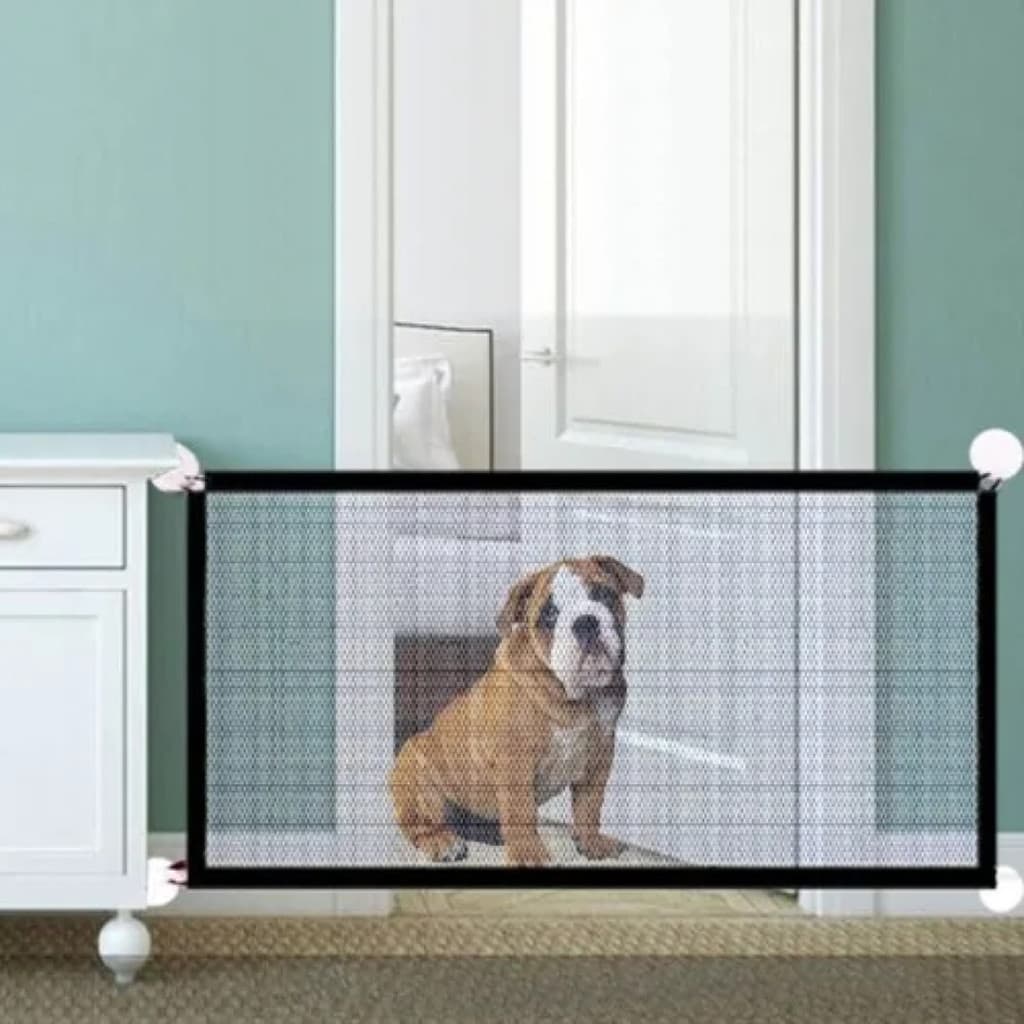 Tela Proteção Pet Cães Gatos E Bebês Grade Portão Nylon Removível Sem Furo 110x72cm 🐶👶🛡️✨