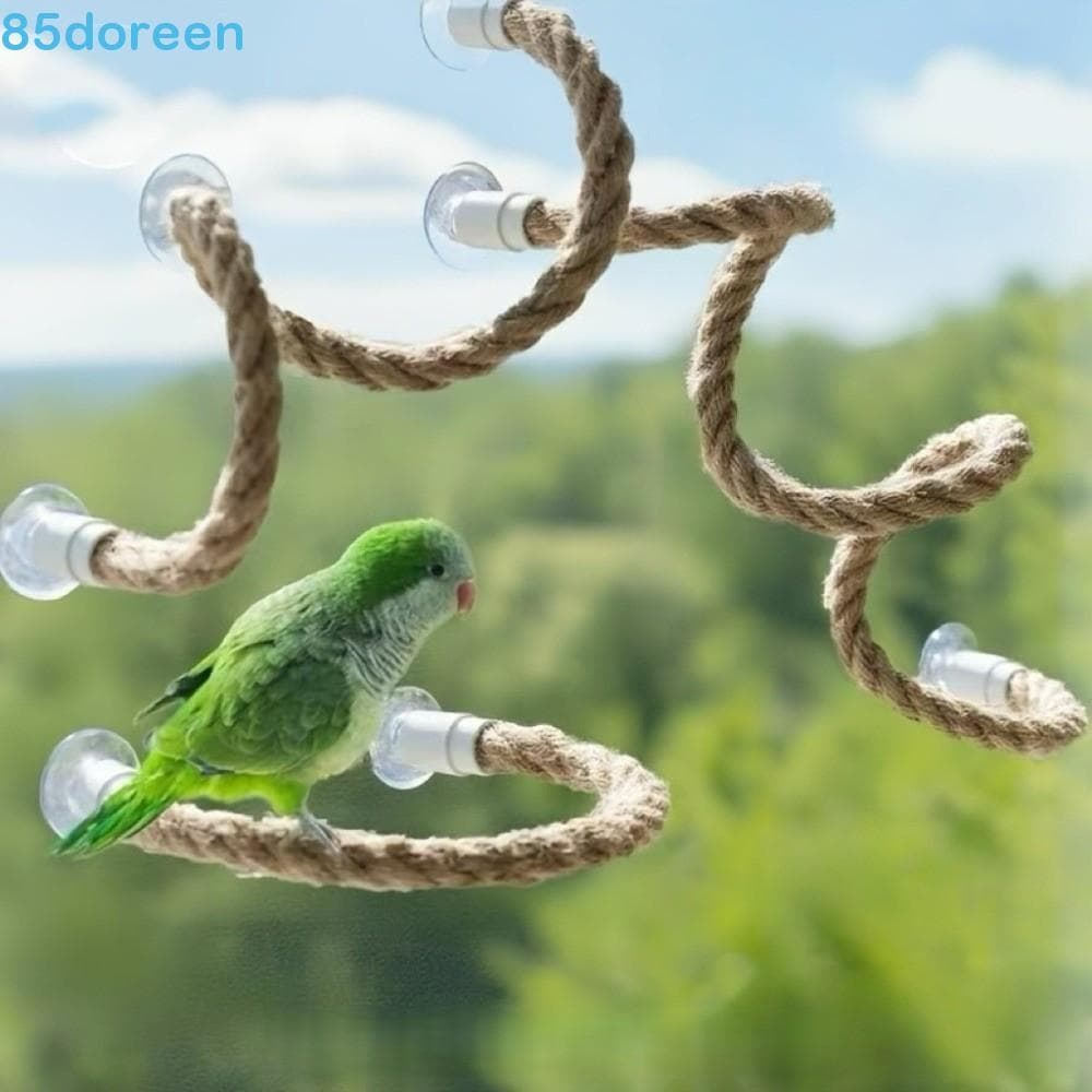 DOREEN1 Ventosa Corda De Escalada De Pássaros , Linho Antiderrapante DIY Poleiro Dobrável Para Fácil De Instalar