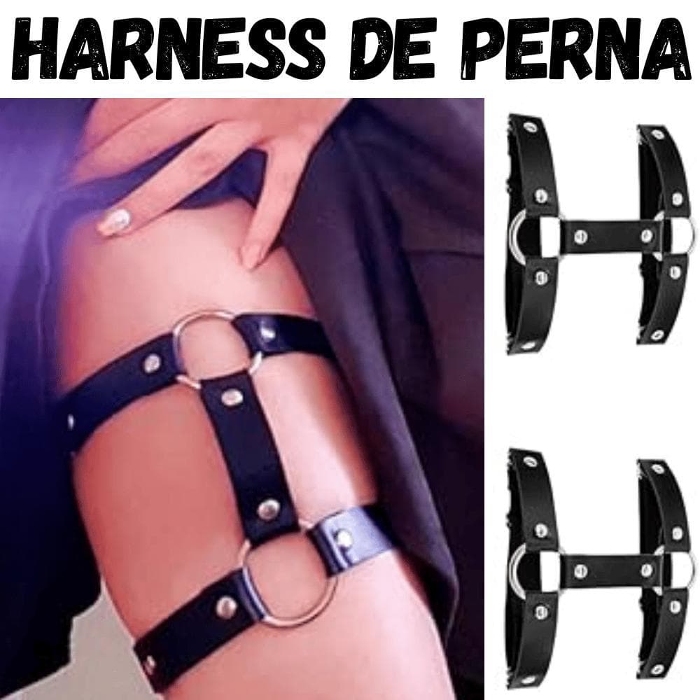 Acessório de Perna Garter Correntes Cinta Liga Persex Couro Gótico Punk Harnes Unisex Ajustável Moda