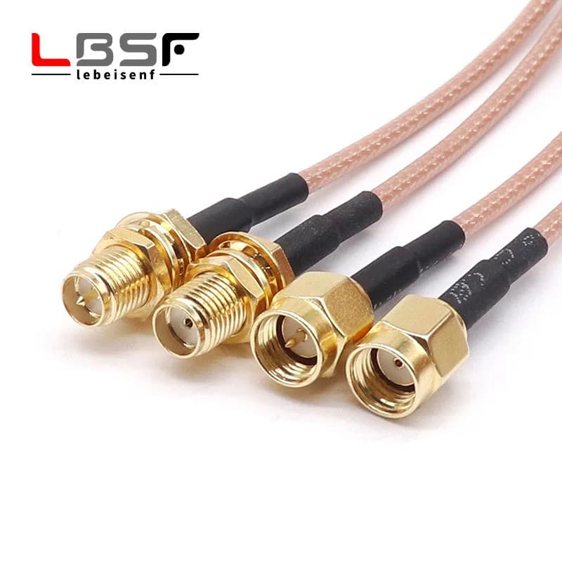Cabo de extensão de antena SMA-JK SMA macho para fêmea, com rosca interna e furo interno para rosca externa e agulha int