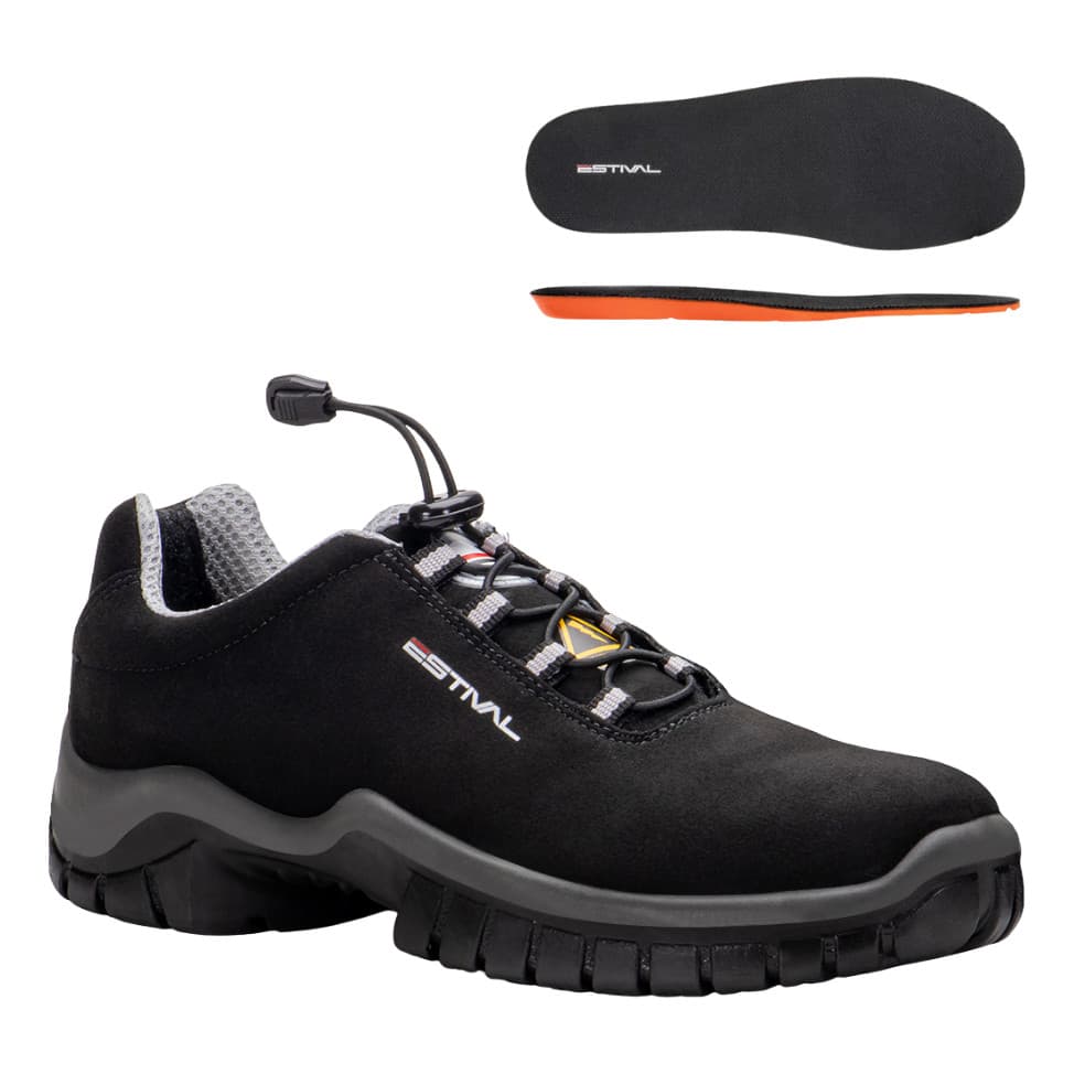 Sapato De Segurança Micro-e Estival Preto Cinza Pvc Ca 50880