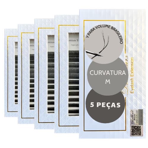 Kit Cílios Volume Brasileiro Premium Decemars Y Curvatura M Extensão De Cílios.