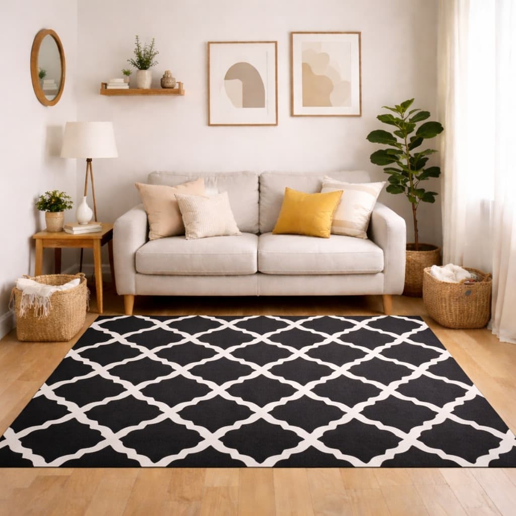 Tapete Jacquard 1,00x1,36 Antiderrapante Sala Quarto Belga