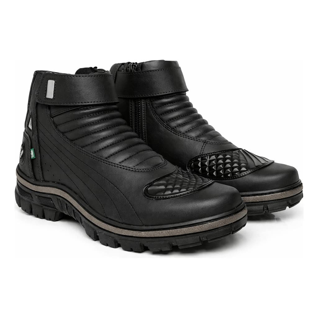 Bota Motociclista Masculina Couro Premium Refletivo 8900