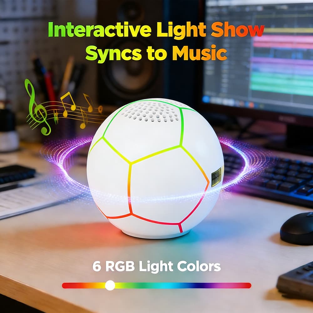 Wireless basketball/soccer/baseball speakers, synchronized rhythm light show