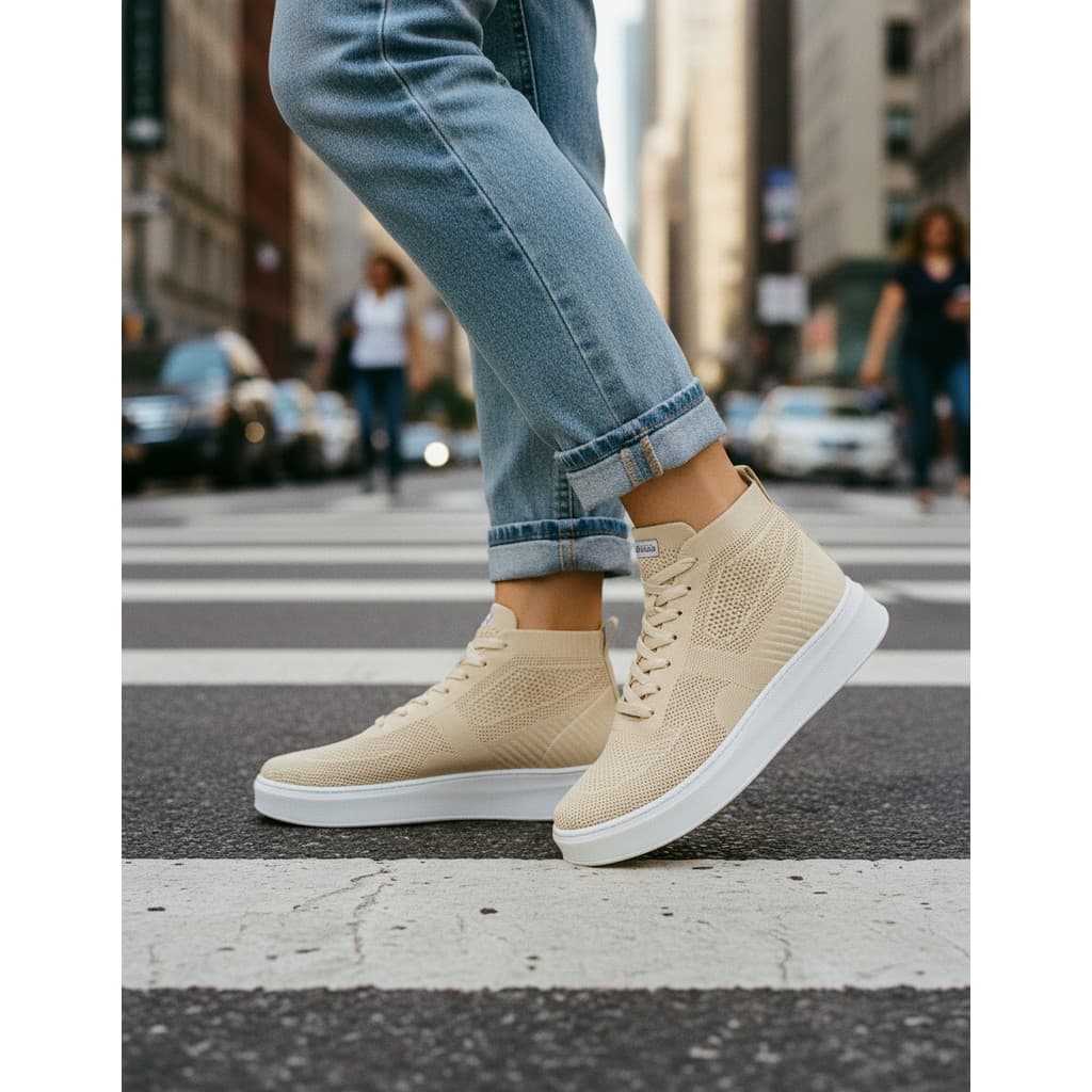 Tênis Mississipi Casual De Cano Alto Malha Flatform Mc914