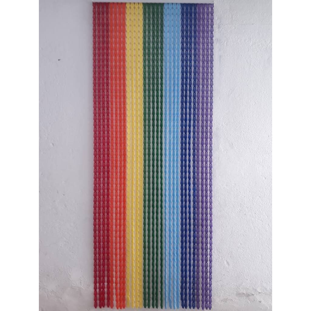 Cortina Porta Painel Plástica Americana Italiana Sala Cozinha Quintal Estampada Arco-íris Colorida