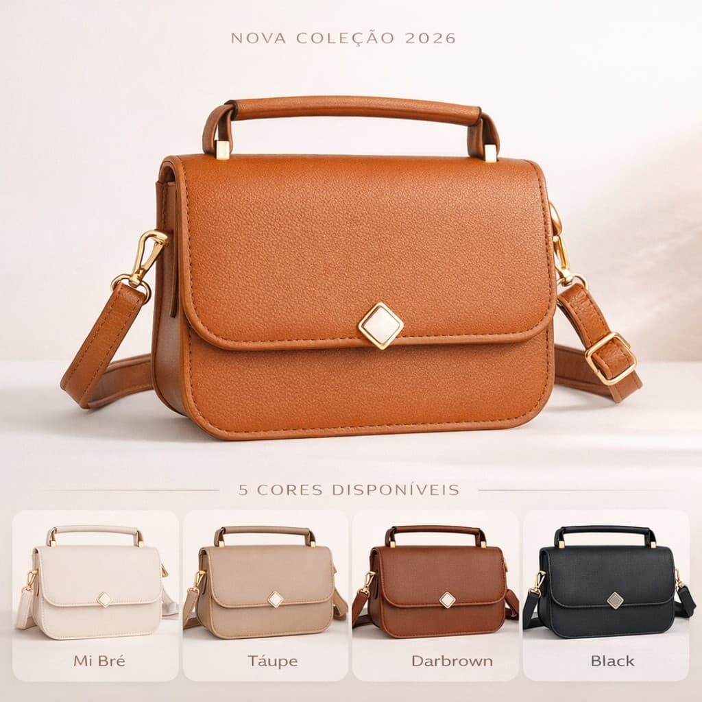 Bolsa Feminina Transversal e Ombro com Alça Ajustável Estilo Moderno Casual