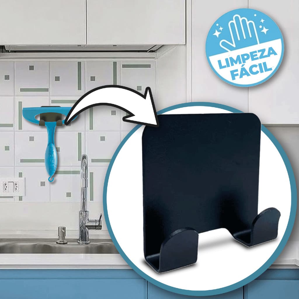 Suporte Rodinho de Pia - Utensílio Cozinha - Suporte Rodo Moderno - Instale s/ Sujeira