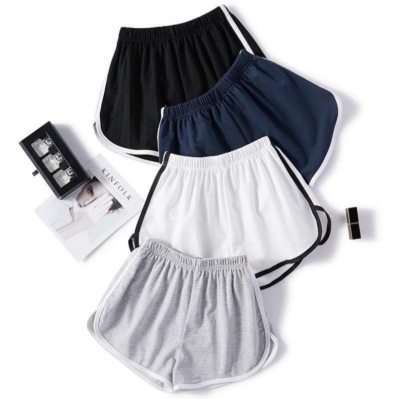 Shorts de três pontos femininos na moda verão estilo fino casa solta mais magro olhar calças esportivas casuais All-matc