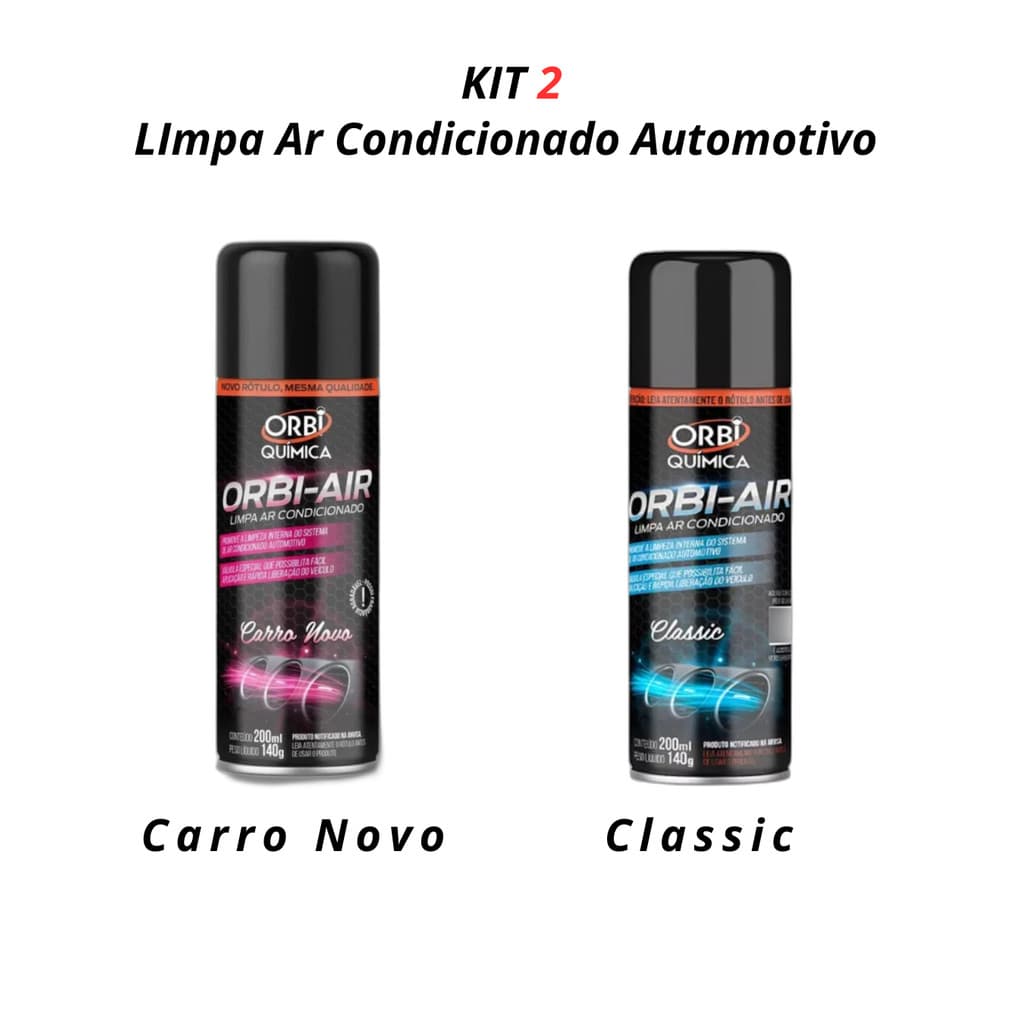 KIT 2 LIMPA AR CONDICIONADO AUTOMOTIVO FRAGRÂNCIAS - 1 CARRO NOVO E 1 CLASSIC