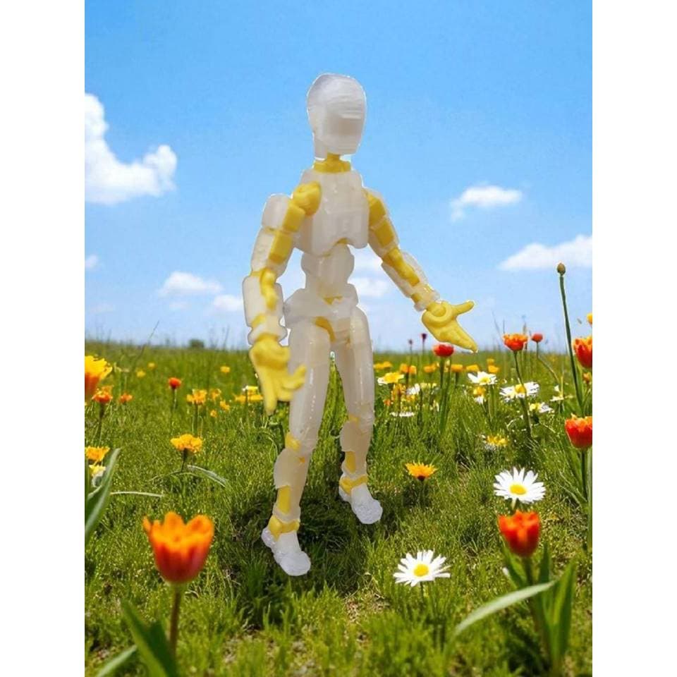 Promoção Boneco DESMONTADO 100% Articulado Dummy 13 Presente Infantil 14cm Transparente/Amarelo