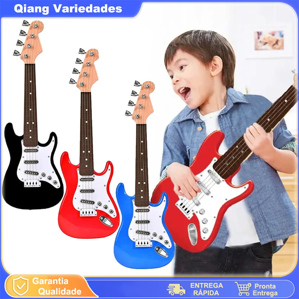 Guitarra Infantil Elétrica Com Som Educativa Musical