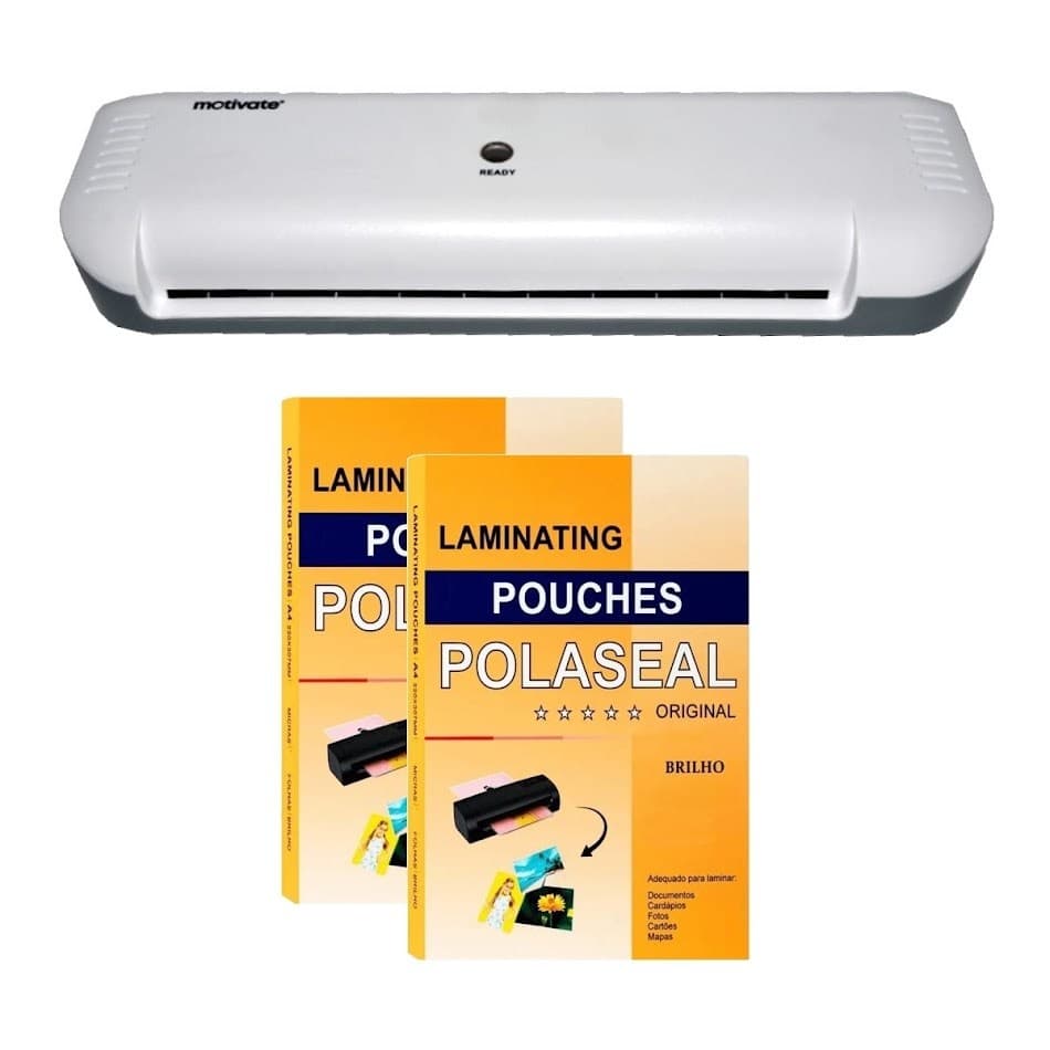 Kit Plastificadora Laminadora 220v e Polaseal RG 0,05 200und