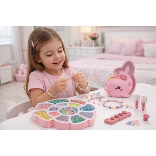 Kit Miçangas Infantil Actividades Criativas Bijuterias Golfinho Colorido Educativo