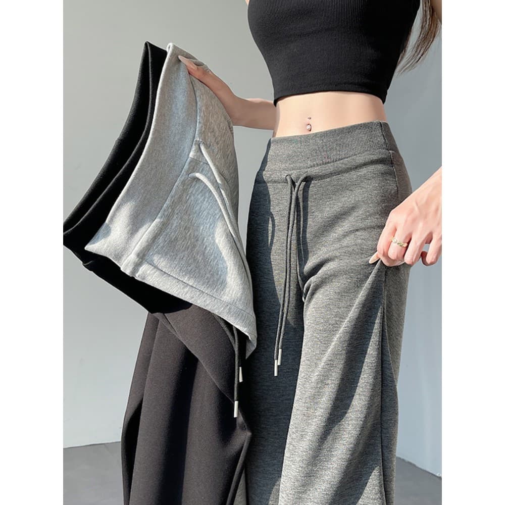 Americano Retro quente menina cinza esportes Sweatpants feminino verão fino cintura alta mais magro olhar preguiçoso Cas