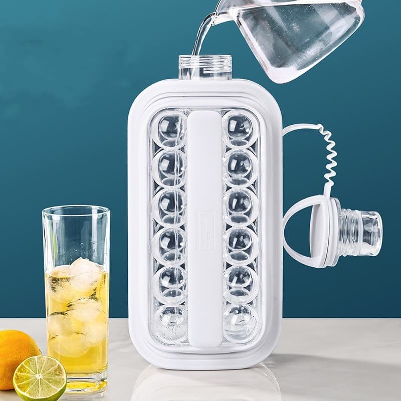 Garrafa de Gelo Portátil Squeeze Molde de Cubos Redondos