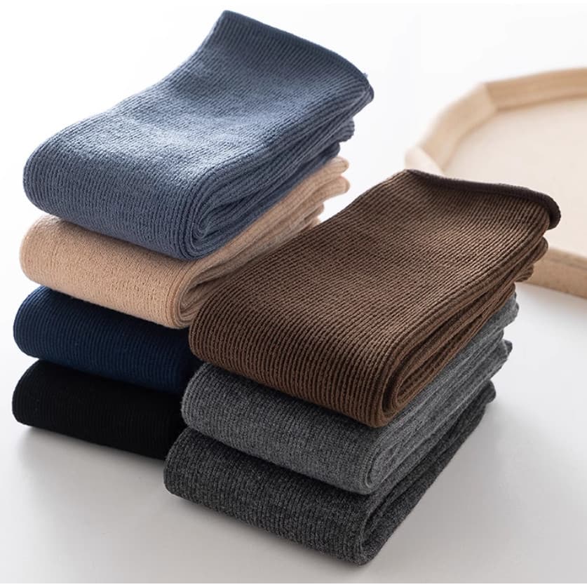 Conjunto de meias de inverno unissex, pacote duplo com 2, 4 ou 6 unidades, forradas com lã grossa.
