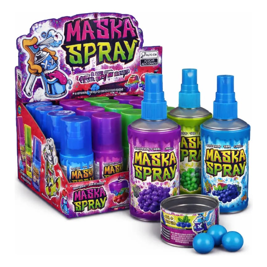 Bala Spray Infantil Maska Líquida Display 24 Unidades