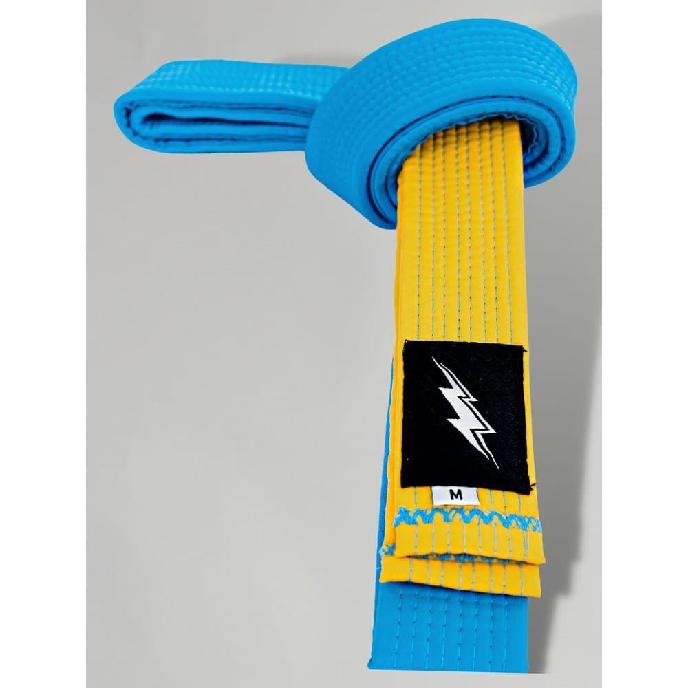 Faixa de Graduação Judô Algodão Zanshin Azul e Amarelo - P