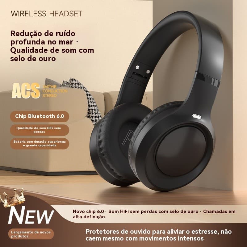 2026 Nova Geração – Fone com Cancelamento de Ruído, Confortável para uso prolongado, Ideal para jogos e trabalho