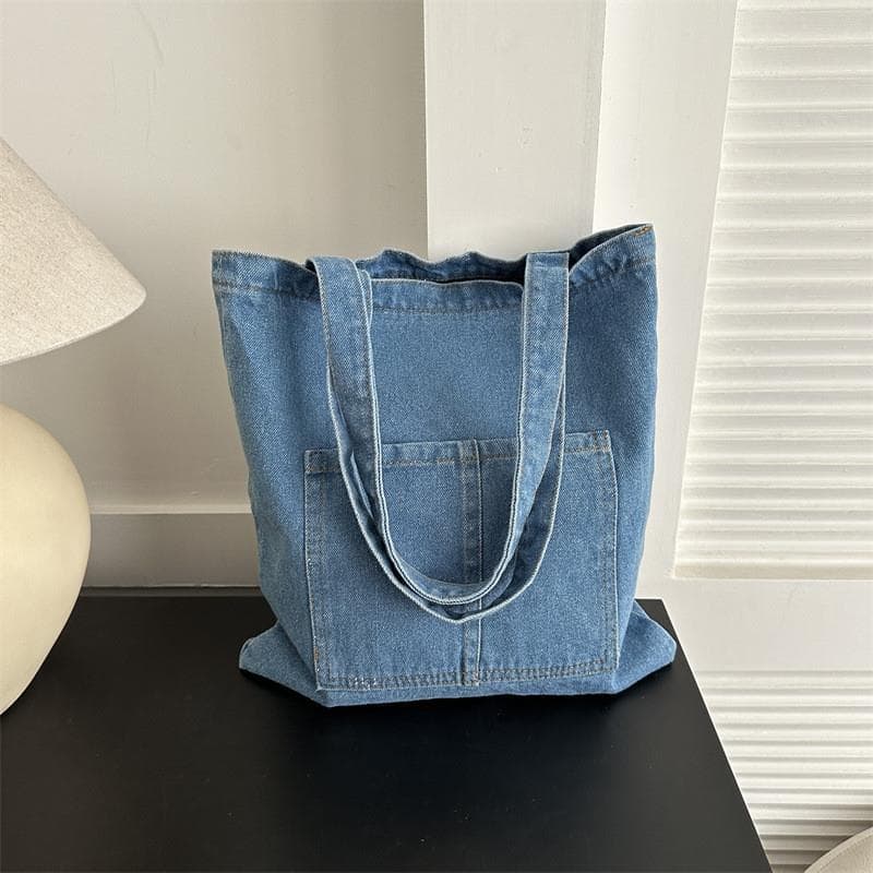 Bolsa jeans feminina 2025 axilas grande capacidade All-Match moda novo estilo Casual bolsa de ombro Commuter sacola