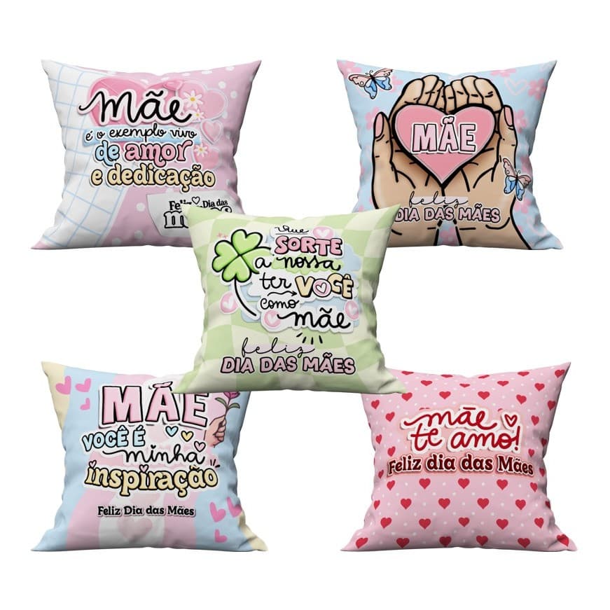 Kit Almofadinha para Cesta Lembrancinhas Dia Das Mães Flores Decorativa 20x20cm