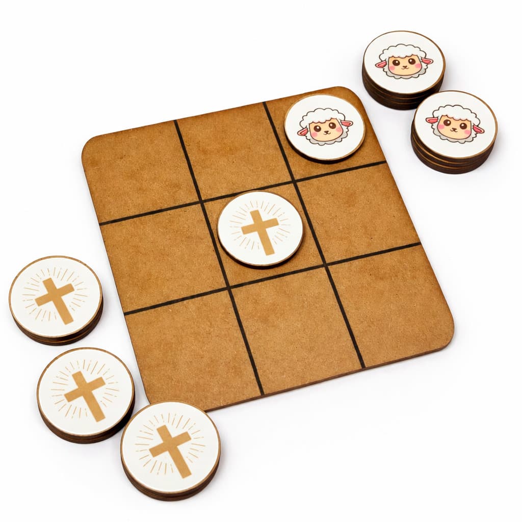 Jogo da velha MDF tema páscoa cristã