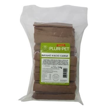03 UNID - Bifinho Macio - PLURI-PET - Sabor Carne Defumada e Frango - 1 Kg